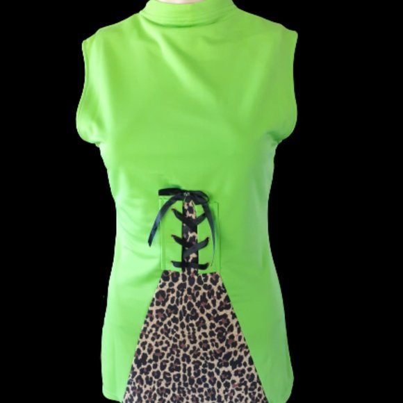 Green blouse and Part Cheetah print - Picture 1 of 2